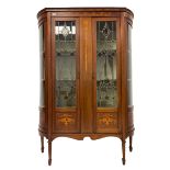 Edwardian Sheraton design inlaid mahogany display cabinet