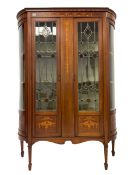 Edwardian Sheraton design inlaid mahogany display cabinet