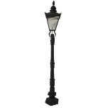 Victorian design cast iron street lamp with black lantern top