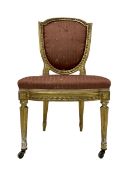 Late 19th century giltwood and gesso bedroom chair