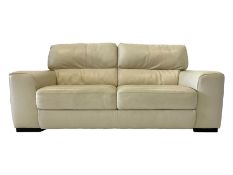 Barker & Stonehouse - two seat sofa upholstered in cream leather