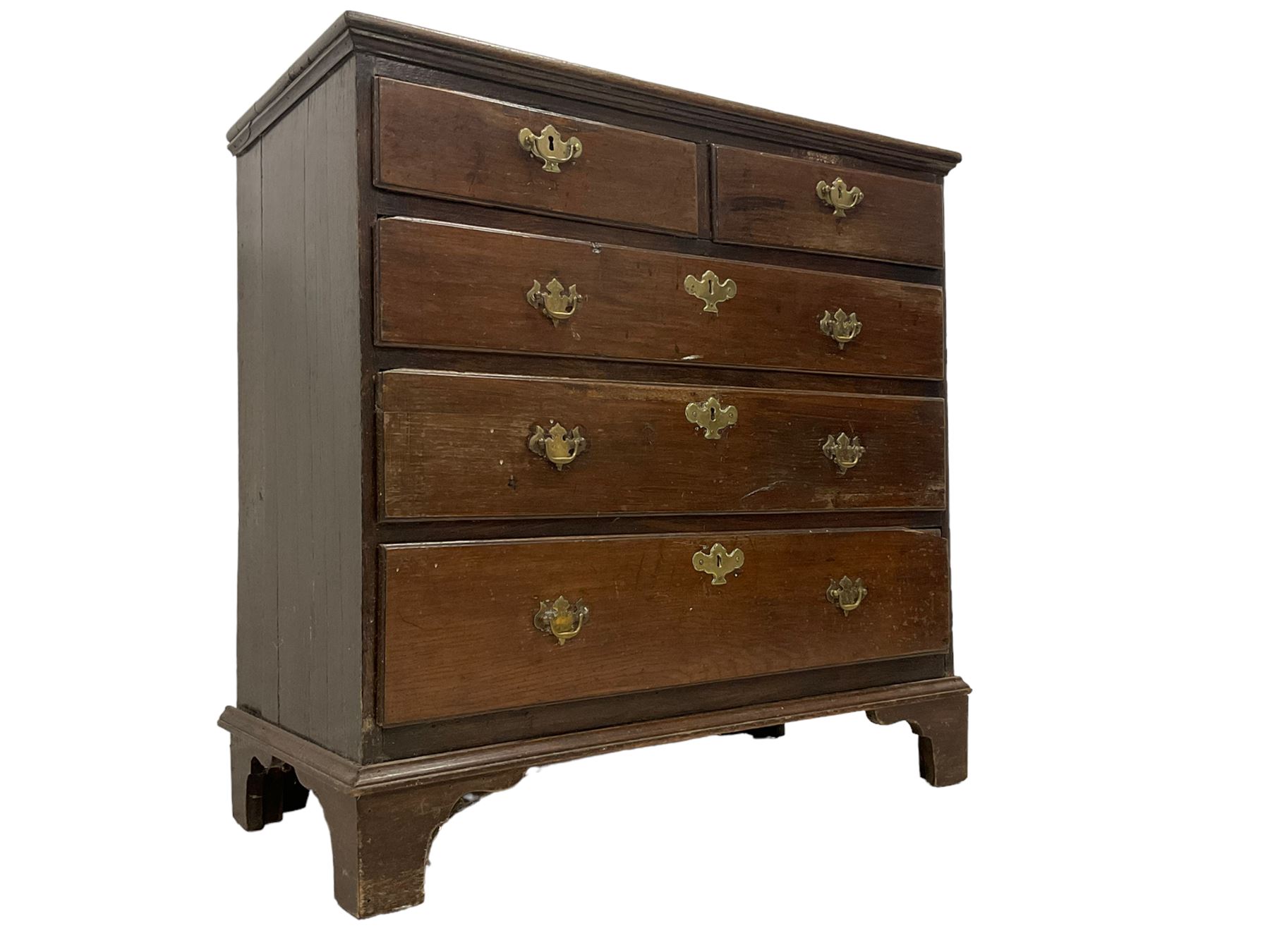 George III oak straight-front chest - Image 2 of 6