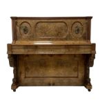 L. Neufeld Berlin - late 19th century burr walnut cased upright piano