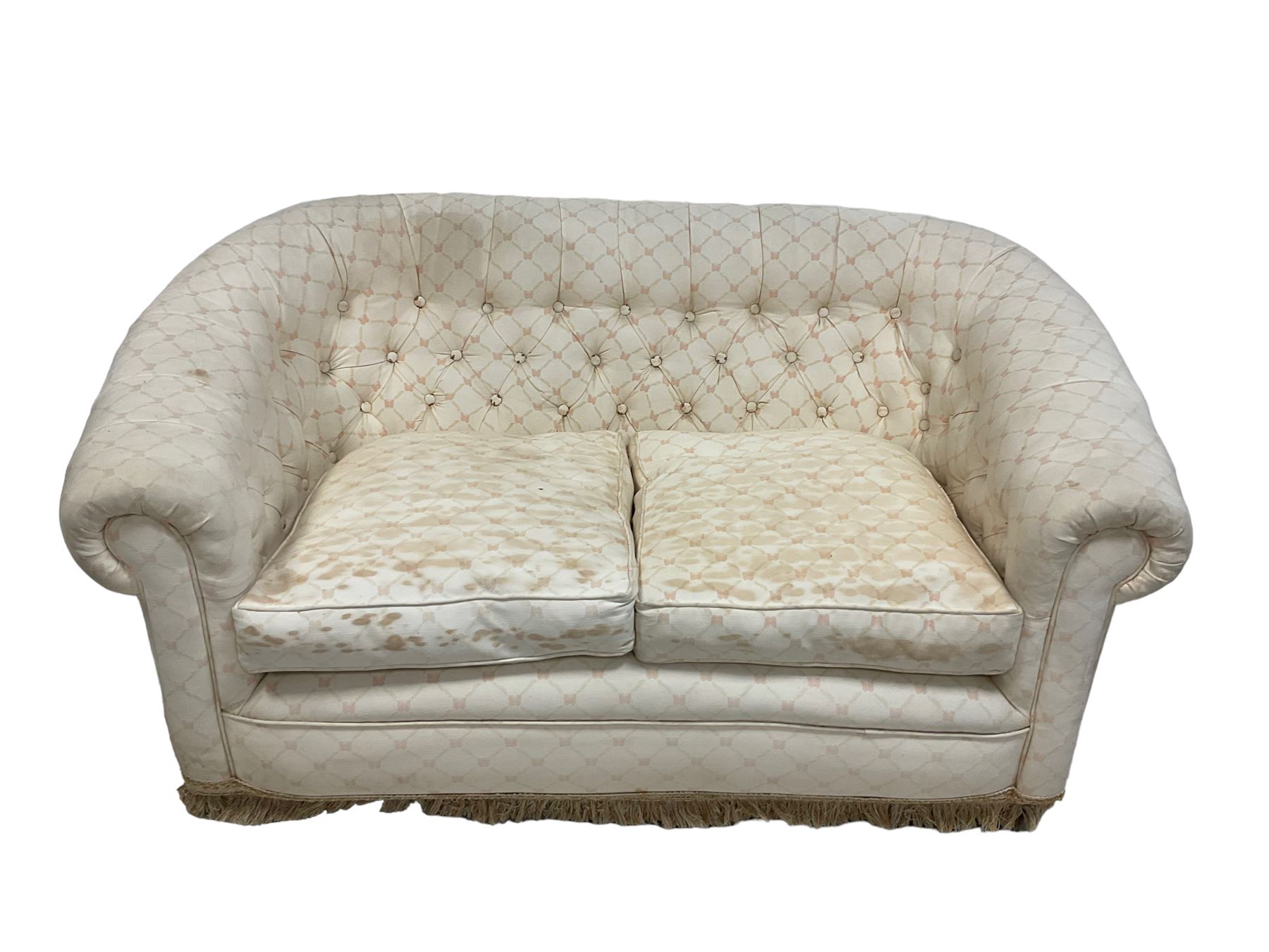 Pair chesterfield design two seat sofas - Image 2 of 8