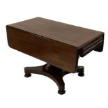 19th century mahogany rectangular drop-leaf table