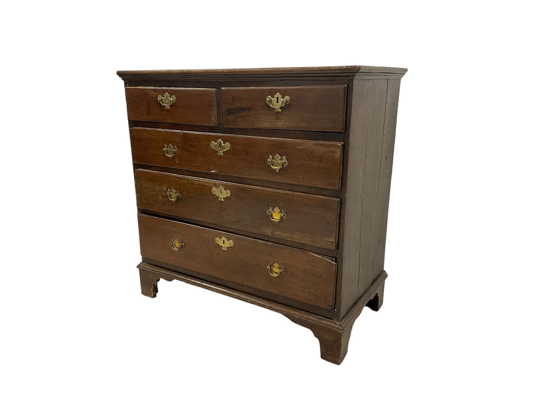George III oak straight-front chest - Image 3 of 6