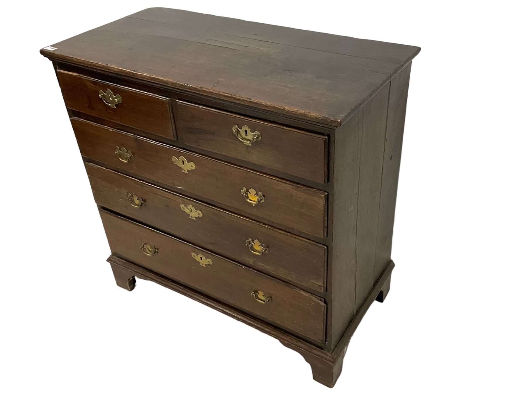 George III oak straight-front chest - Image 4 of 6