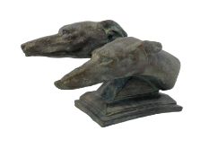 Bronze effect study of two Greyhound heads after M. Bertin 'At the finishing Line'