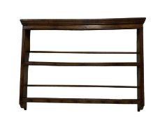 George III oak two-tier plate rack