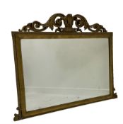 Victorian gilt framed rectangular overmantle mirror