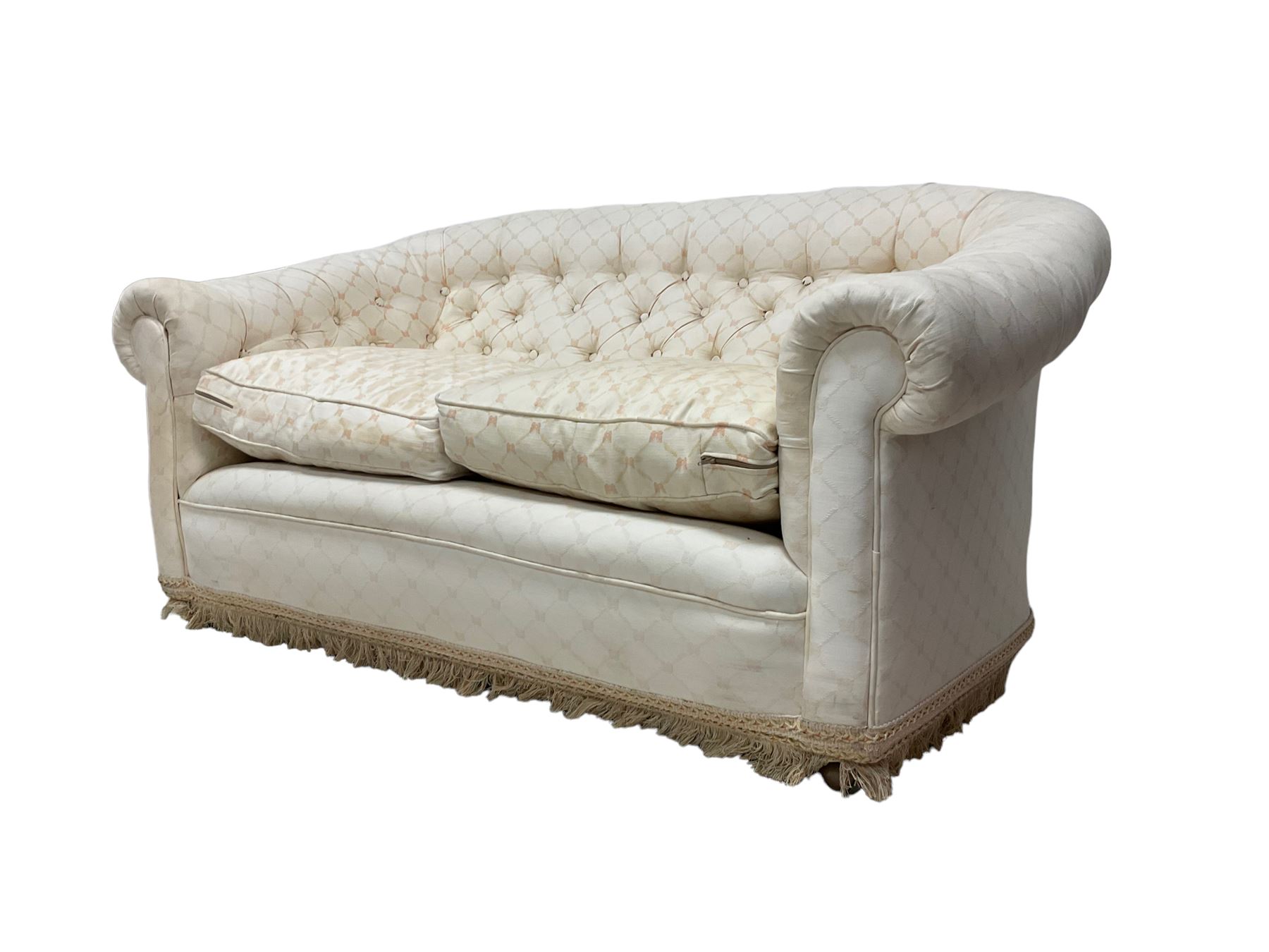 Pair chesterfield design two seat sofas - Image 7 of 8