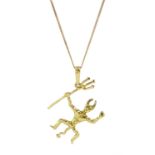 18ct gold devil pendant