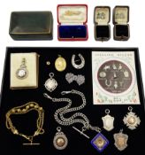 Victorian and later jewellery including silver Albert chain
