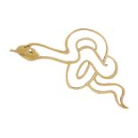 9ct gold coiled snake brooch