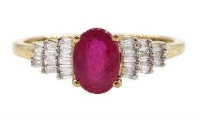 9ct gold oval ruby ring