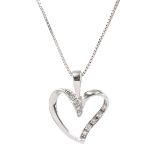 Platinum diamond heart pendant necklace