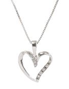 Platinum diamond heart pendant necklace