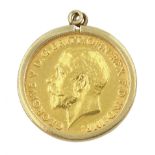 King George V 1911 gold half sovereign coin