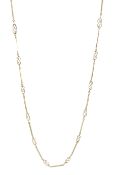 9ct gold fancy bar and twist link chain necklace