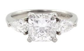 Platinum three stone diamond ring