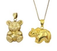 9ct gold elephant pendant