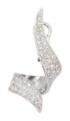 18ct white gold pave set diamond single stud earring