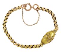 Victorian Etruscan revival 15ct gold fancy link bracelet