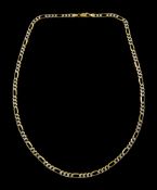 9ct white and yellow gold Figaro link necklace