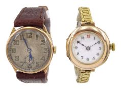 Two early 20th century 9ct gold manual wind wristwatches