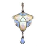 Art Nouveau silver pale blue