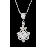 Silver cubic zirconia pendant necklace