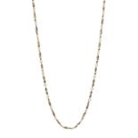 9ct gold twist bar link chain necklace