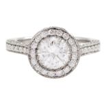 18ct white gold single stone round brilliant cut diamond ring