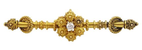 19th century gold old cut diamond brooch