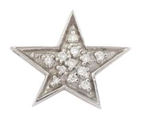 14ct white gold pave set diamond star pendant
