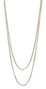 Early 20th century 9ct rose gold long fancy link necklace chain
