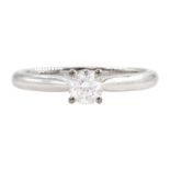 18ct white gold single stone round brilliant cut diamond ring