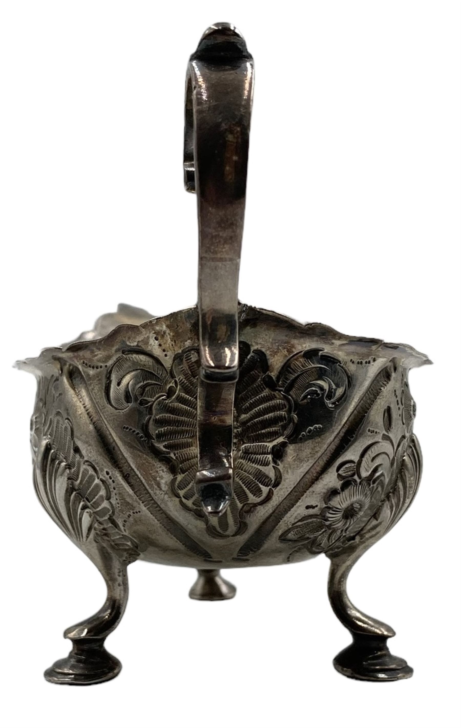 George III silver sauceboat with acanthus scroll handle - Image 7 of 7