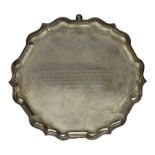 George VI silver salver with presentation inscription