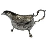 18th century Irish silver sauce boat