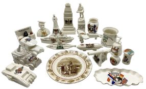 Quantity of WWI crested ware including war memorial