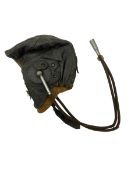 Lewis Pattern Leather Flying Helmet with Gosport tubes and D Lewis