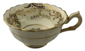 Victorian part tea set with printed and gilt decoration