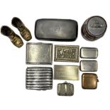 Collection of smoking paraphernalia to include a Victorian silver-plated pocket cigar case