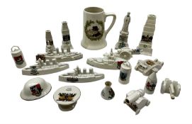 Quantity of WWI crested ware including H.M.S. Tiger and three other ships
