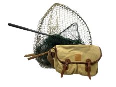 Hardy leather trimmed canvas fishing bag