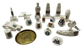 Quantity of WWI crested ware including two cenotaphs