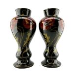 Pair of large Art Nouveau pottery vases