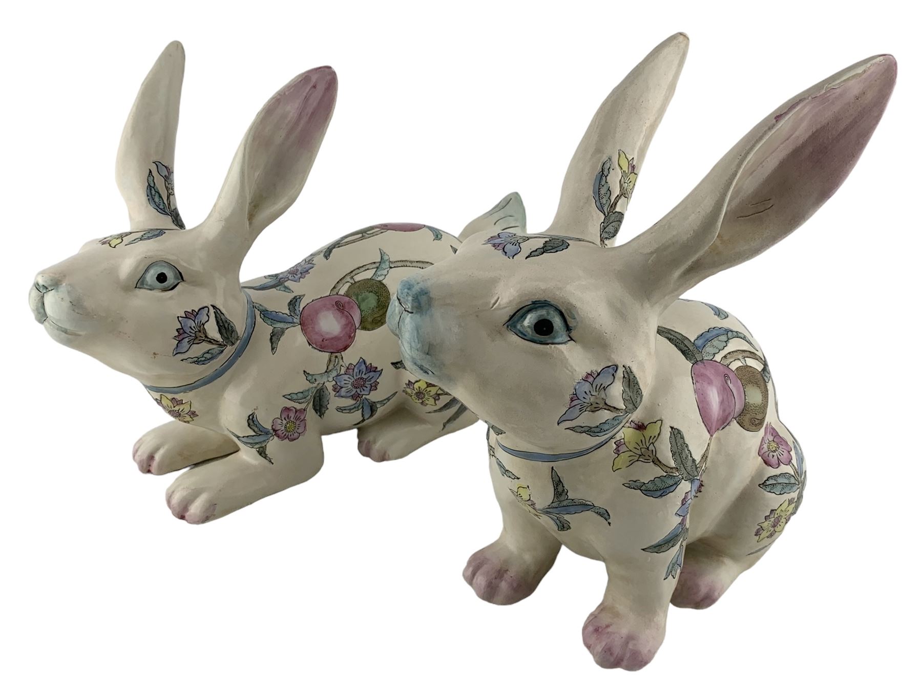 Pair of mid 20th century Chinese pottery Rabbits