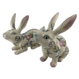 Pair of mid 20th century Chinese pottery Rabbits